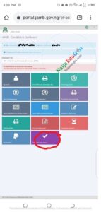 JAMB DASHBOARD ON PHONE